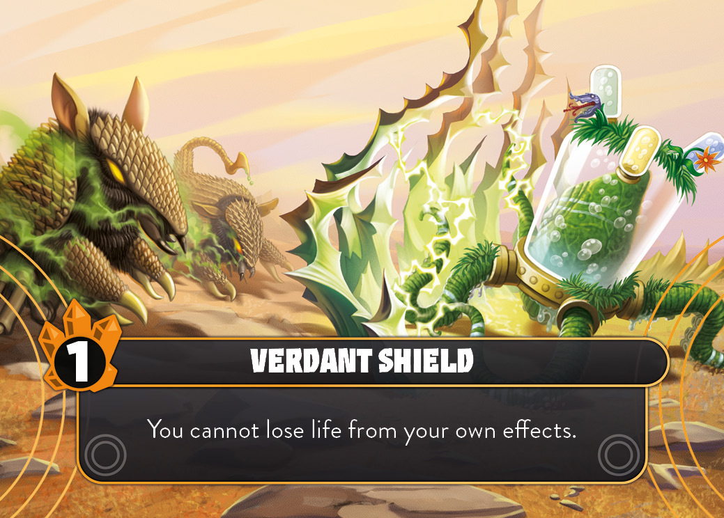 Verdant Shield. You cannot lose life from your own